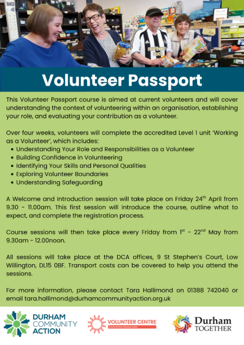 Volunteer Passport leaflet